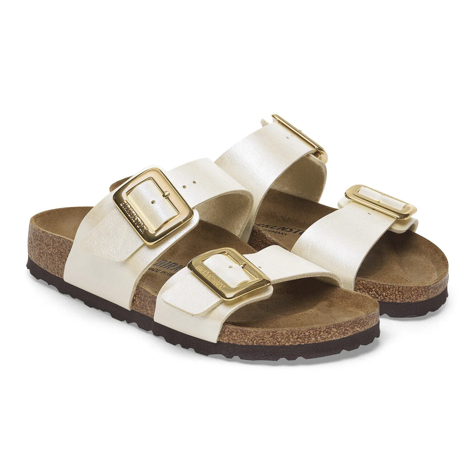 Birkenstock Sydney Luxe Buckle Graceful Pearl White BirkoFlor