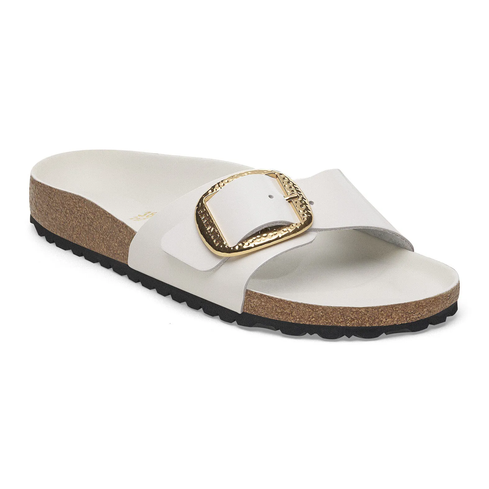 Birkenstock Madrid Hammered Big Buckle High Shine Antique White
