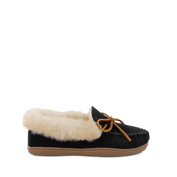 Minnetoka Alpine Sheepskin Slipper - Women's Black