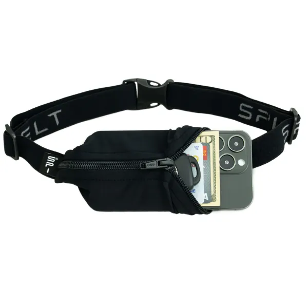 SPIBELT SPIbelt Water Resistant Running Belt Black | Black Zipper