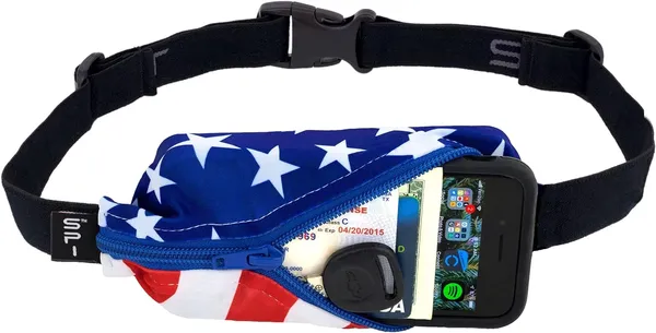 SPIBELT SPIbelt Running Belt USA Flag | Blue Zipper