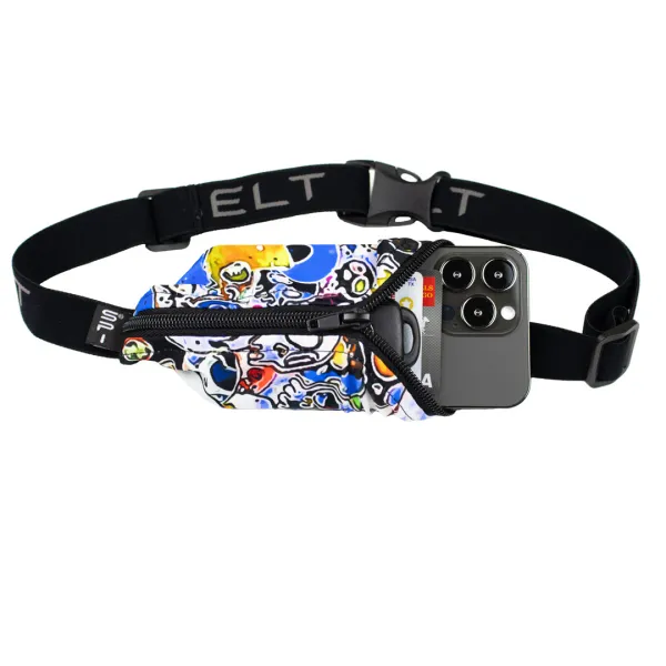 SPIBELT SPIbelt Running Belt Graffiti Skulls | Black Zipper