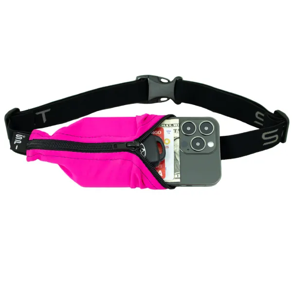 SPIBELT SPIbelt Running Belt Pink Tartan | Black Zipper