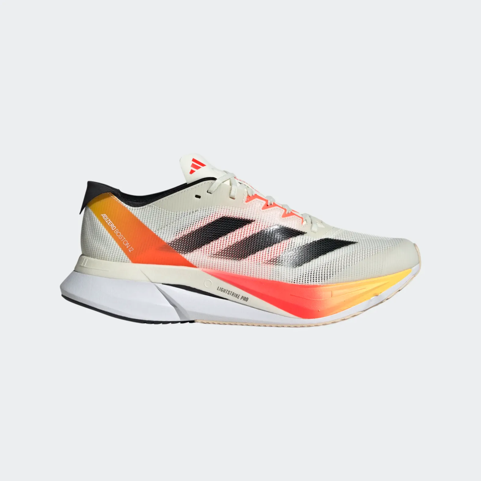 ADIDAS Women's Adizero Boston 12 Ivory/Iron Metallic/Solar Red