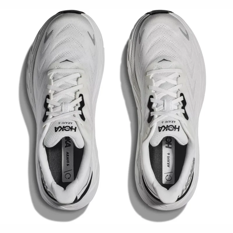 Men's HOKA Arahi 6 - Blanc de Blanc/Steel Wool - Goodmiles Running