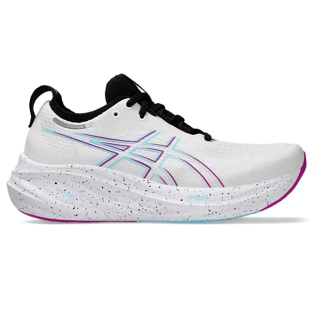 ASICS Women's GEL-NIMBUS 26 White/Soothing Sea