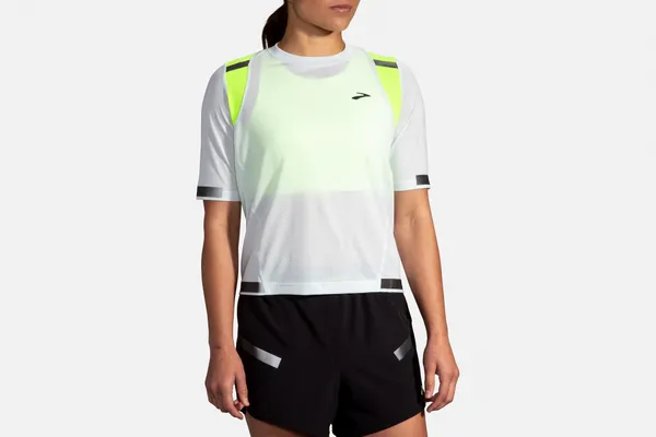 BROOKS Women's Carbonite Short Sleeve Icy Grey/Nightlife Jacquard