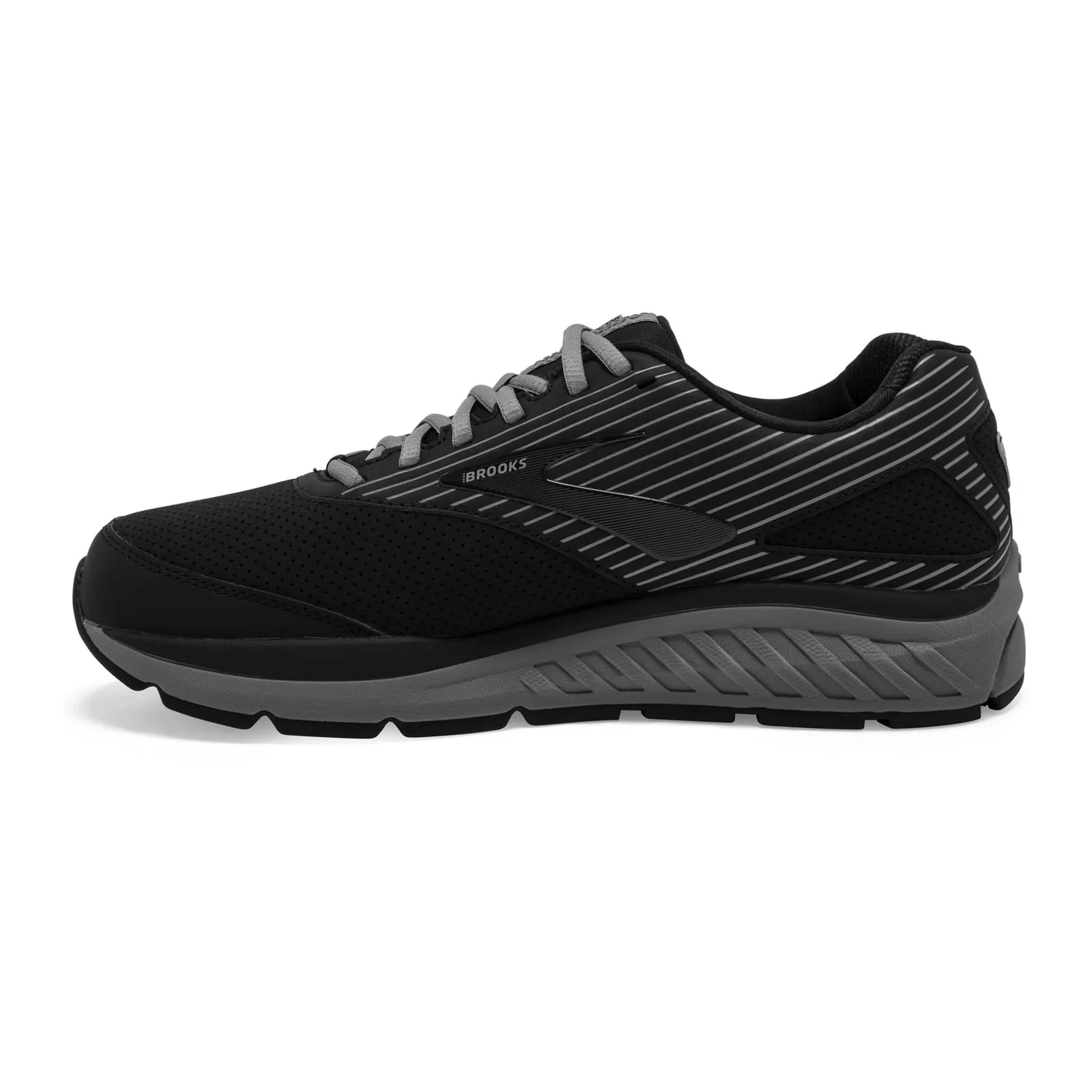 Brooks Men’s Addiction Walker Black and Gray Athletic Shoes Sleek Design Size 13 Brooks Addiction Walker Black Leather Athletic Low Sneaker  main image 3