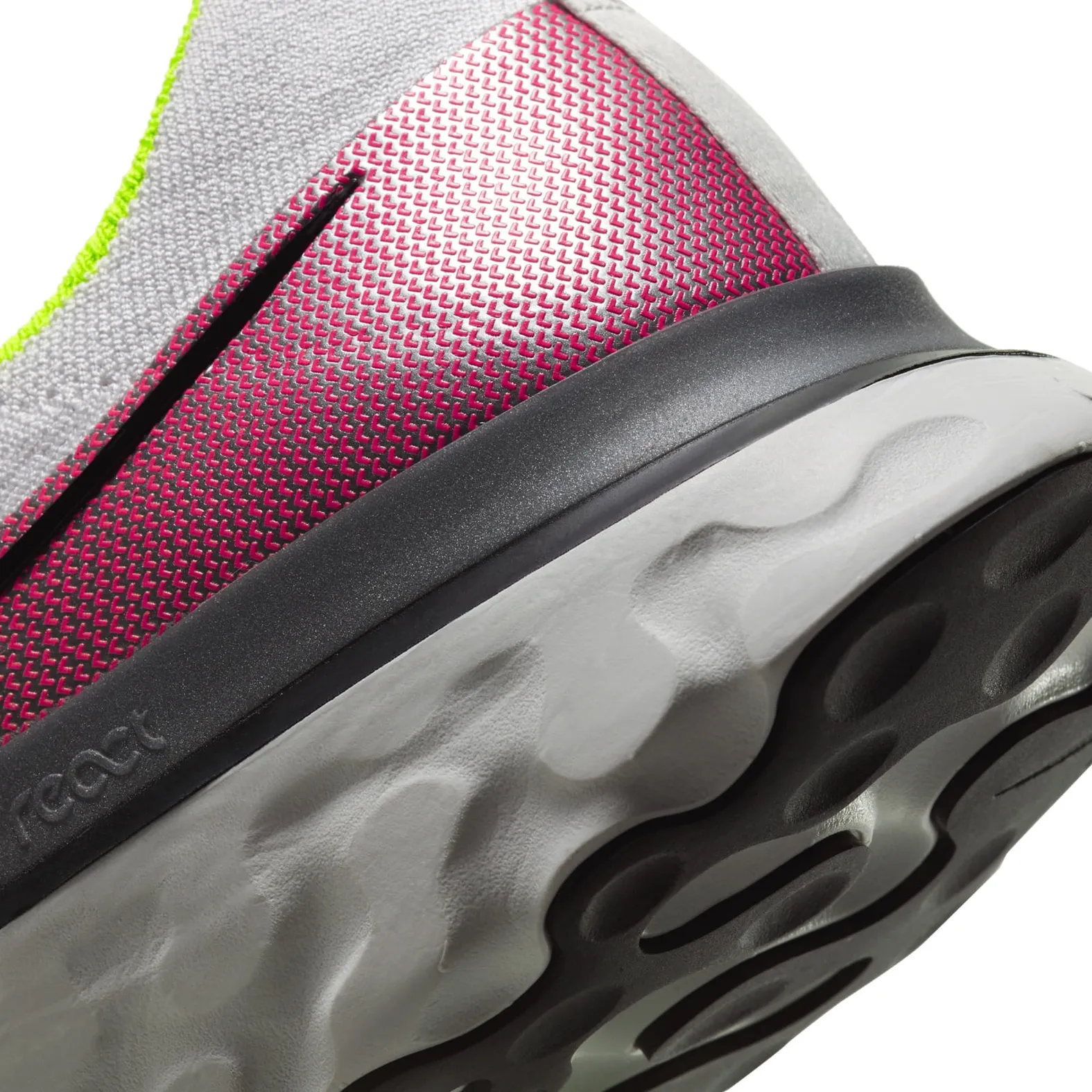 Nike Men's React Infinity Run Flyknit PLATINUM TINT/BLACK/PINK BLAST