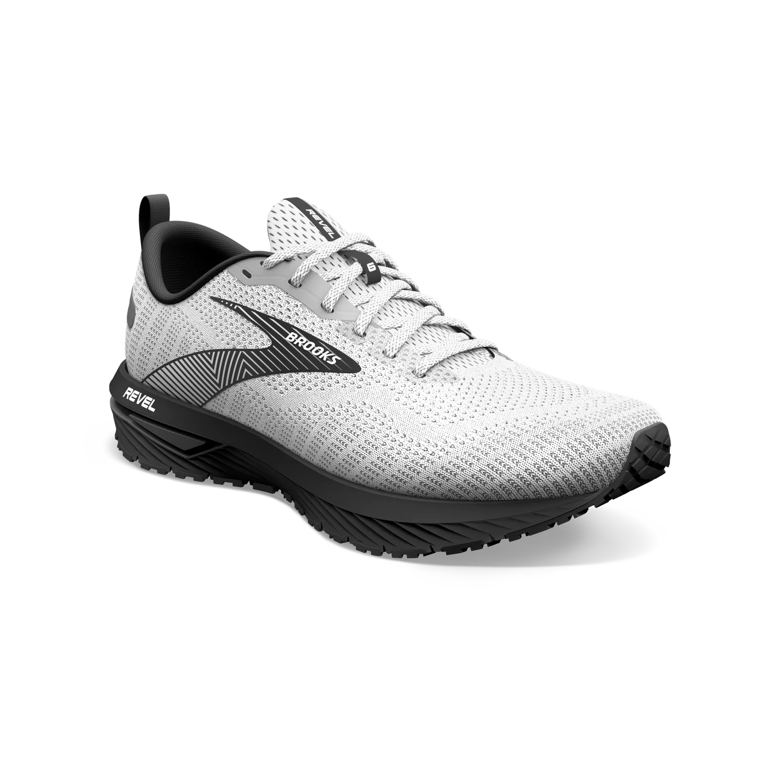 Brooks Revel 6 Mens Running Shoes White Multi Color Stripe 1103981D109 Size 10.5 Brooks Revel 6 White Khaki for sale | eBay main image 3