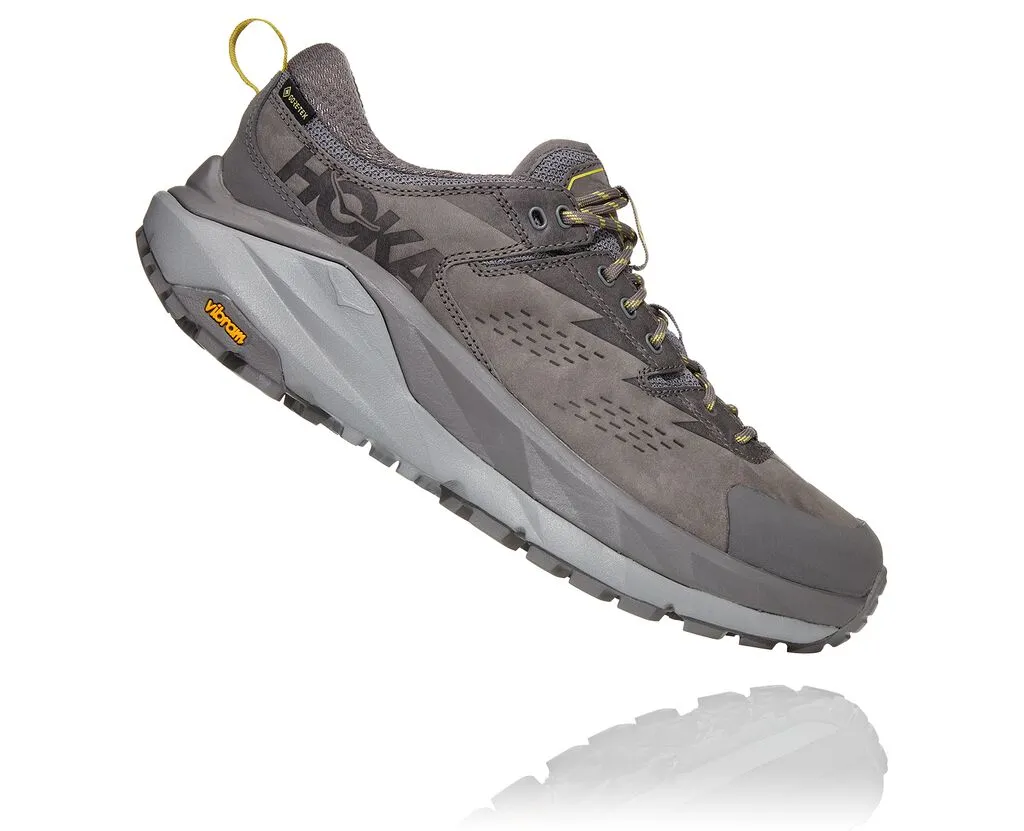 Hoka One One Kaha Low GTX - Mens Charcoal Gray/Green Sheen