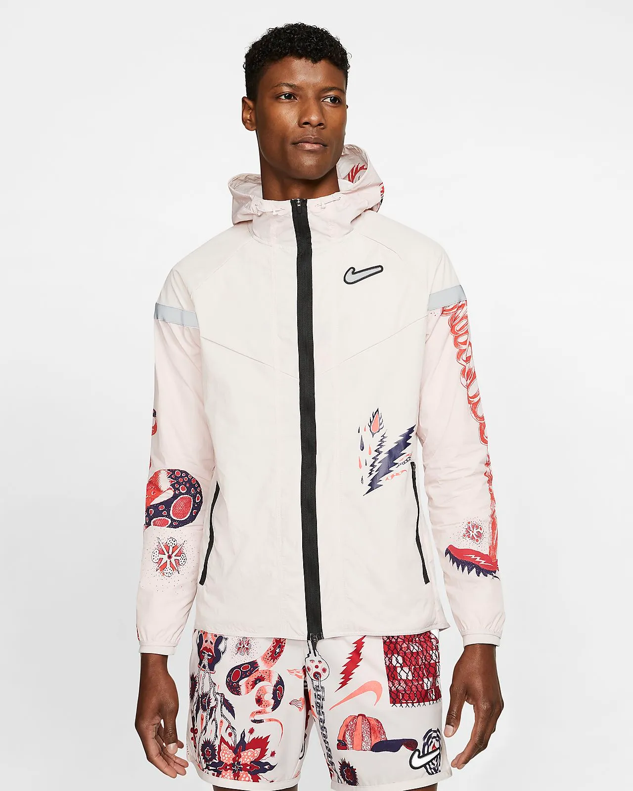 Nike Men s Windrunner Jacket BARELY ROSE REFLECTIVE SILVER