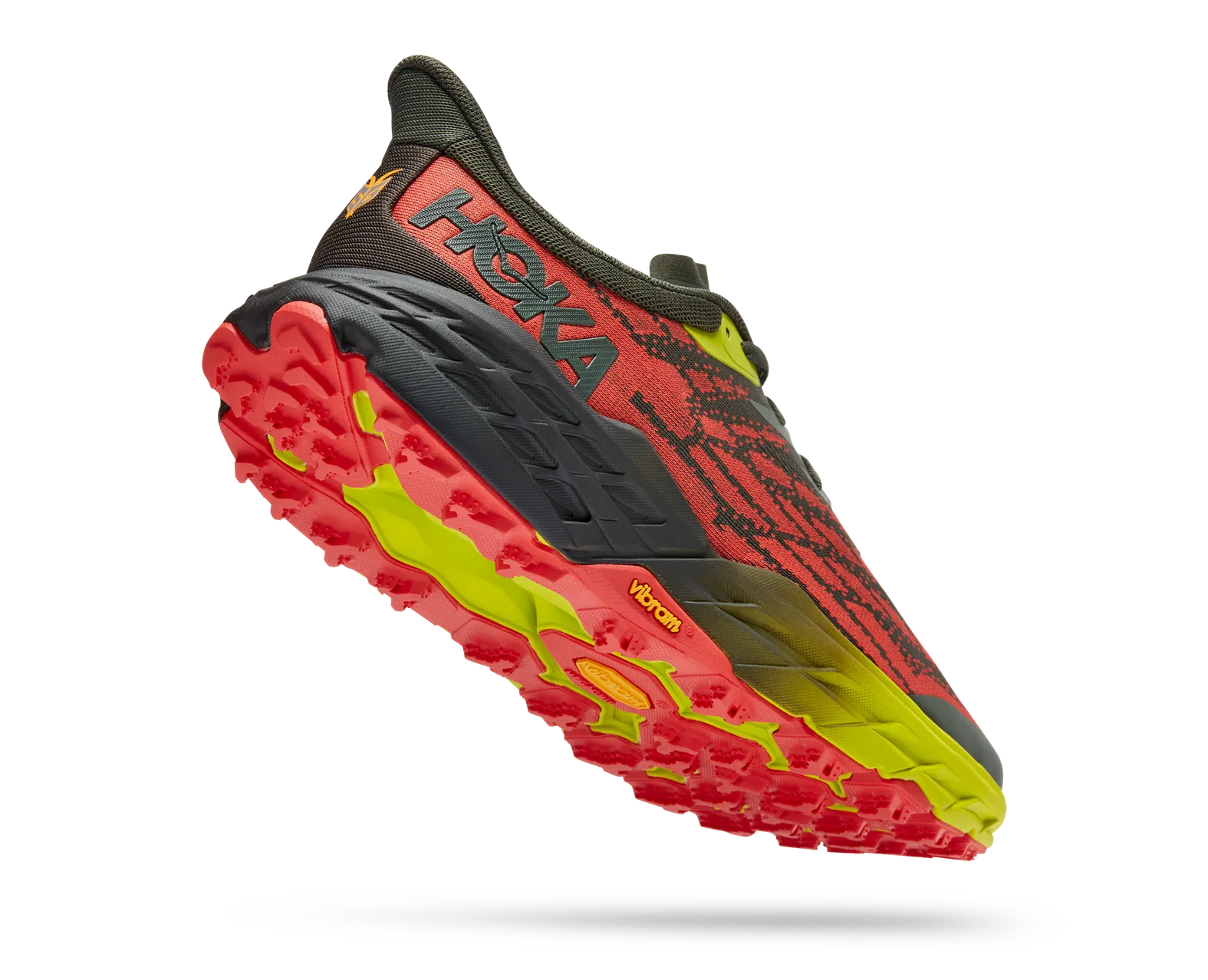HOKA Men\'s Speedgoat 5 GTX Running Shoes Fiesta Thyme Sz 12 46 2/3 Red Sneakers Hoka One One HOKA Speedgoat 5 GORE-TEX Fiesta Thyme for sale  main image 4
