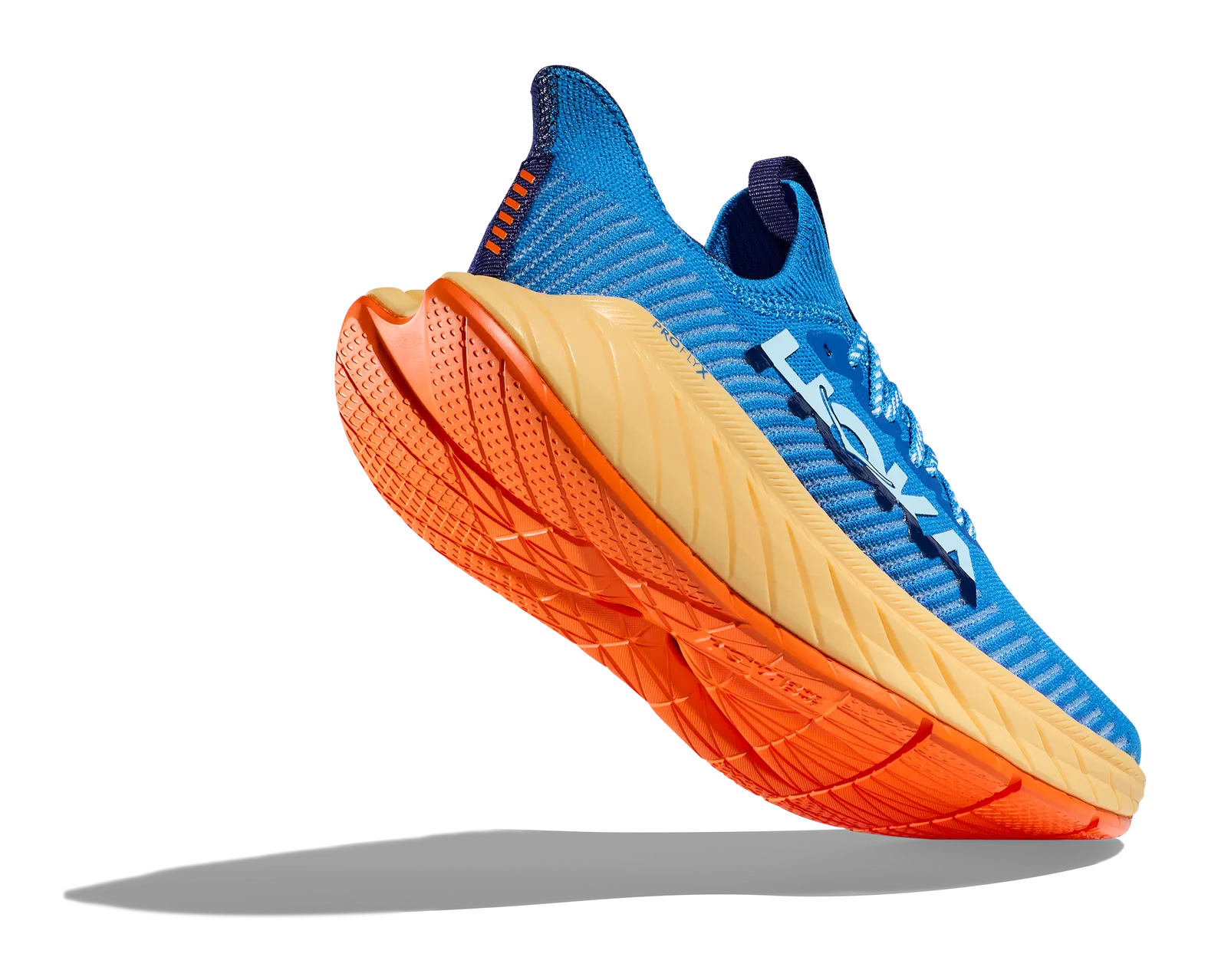 Hoka Teal and Orange ProFlyX Carbon Athletic Shoes Hoka Carbon X 3 Running Shoes - Blue Coral Black - Run and Ride main image 4