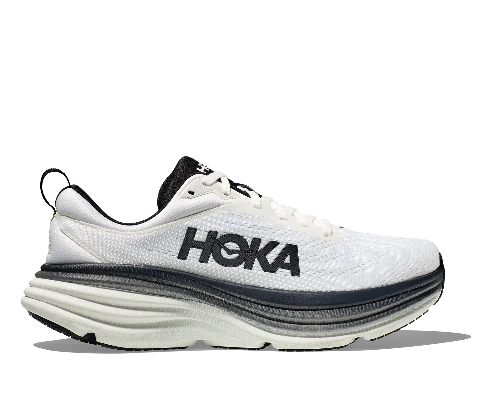 HOKA Men's Bondi 8 WHITE/BLACK