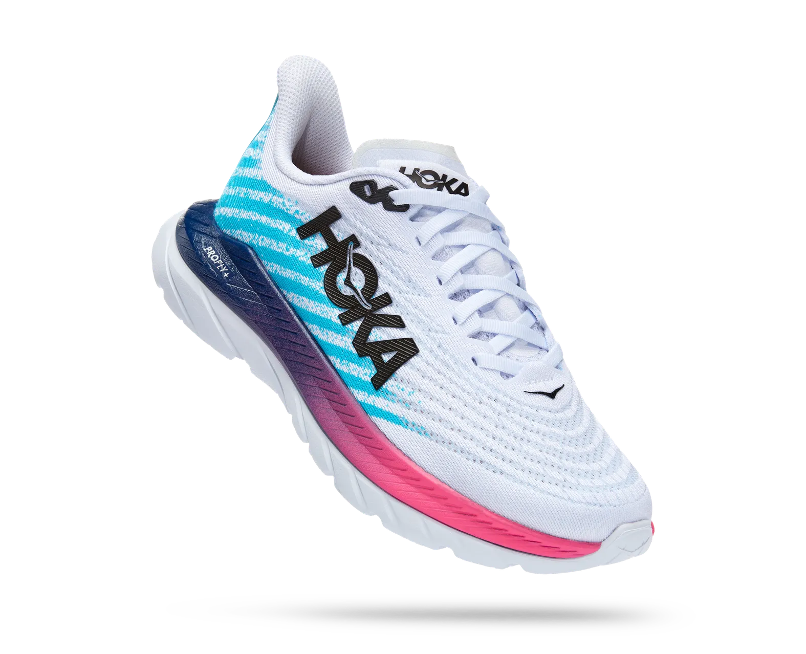 HOKA Women's Mach 5 WHITE / SCUBA BLUE