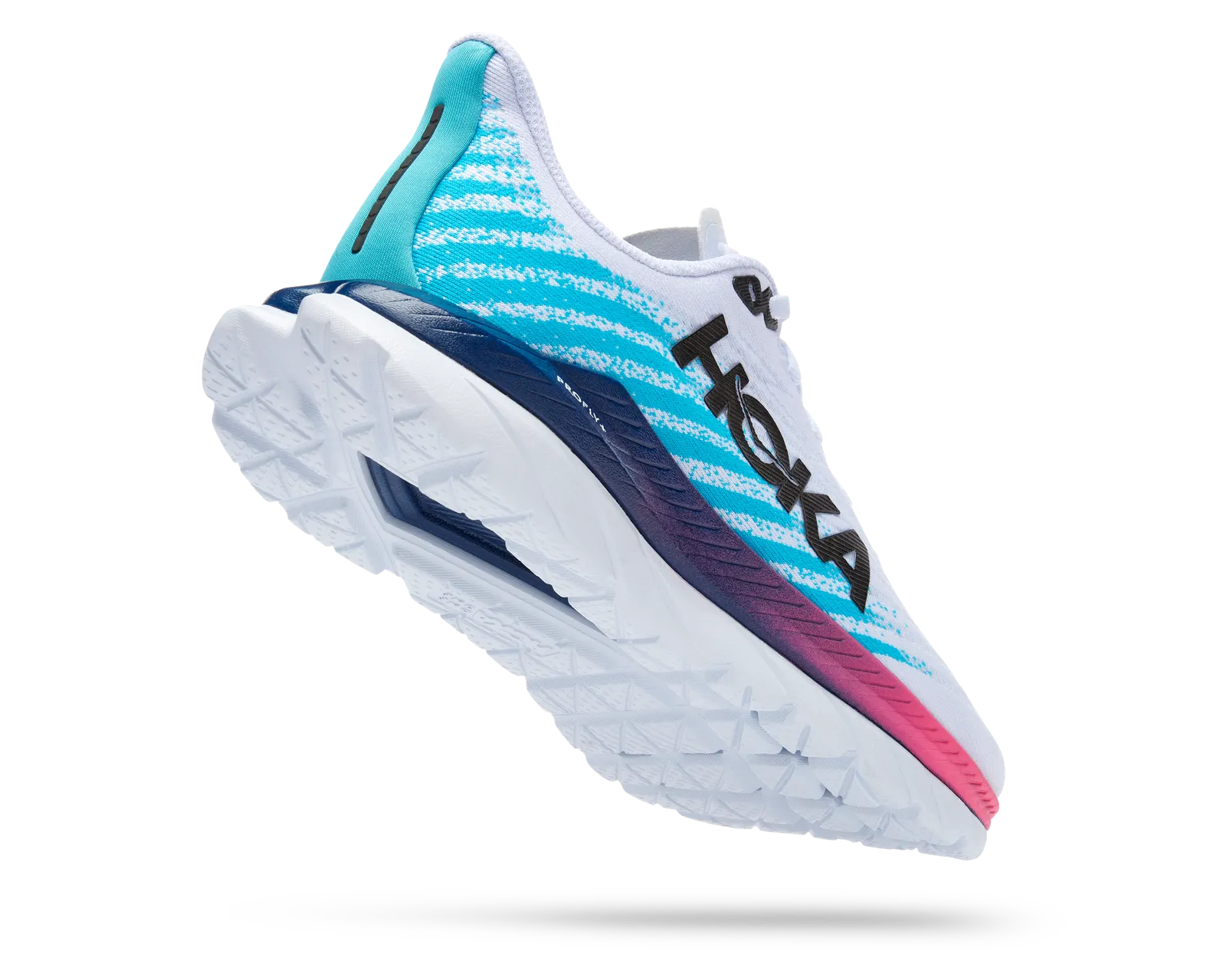 HOKA Women's Mach 5 WHITE / SCUBA BLUE
