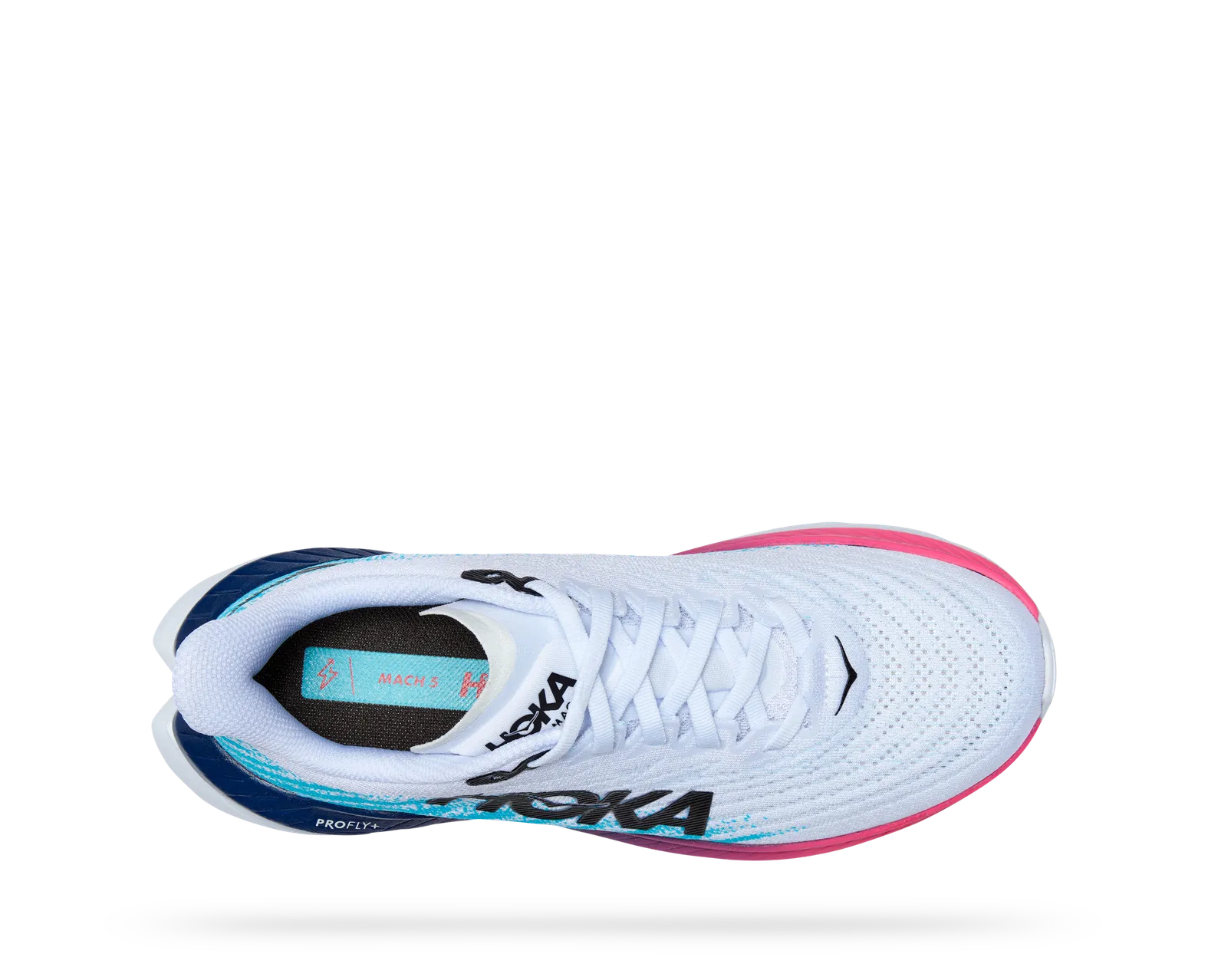 HOKA Women's Mach 5 WHITE / SCUBA BLUE