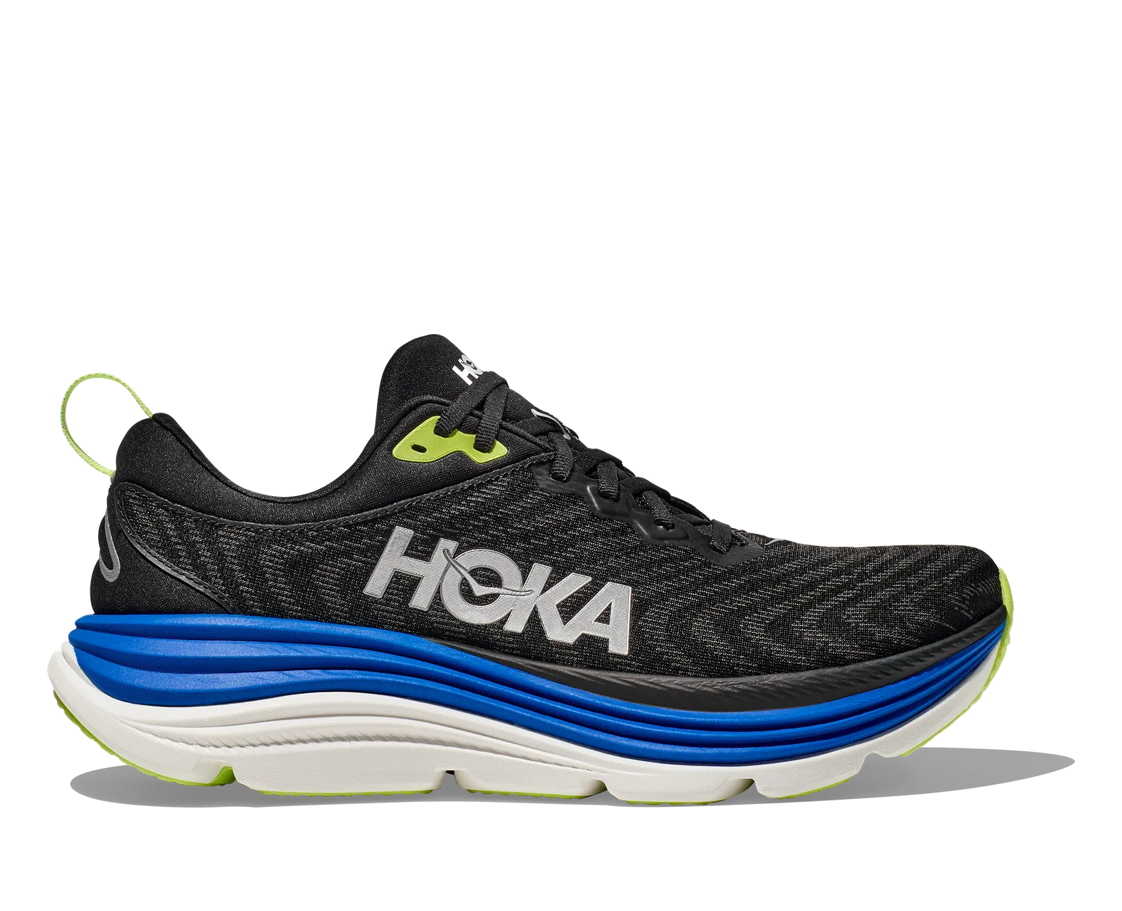NEW HOKA men\'s gaviota 5 running shoes in black/electric cobalt HOKA Men main image 2