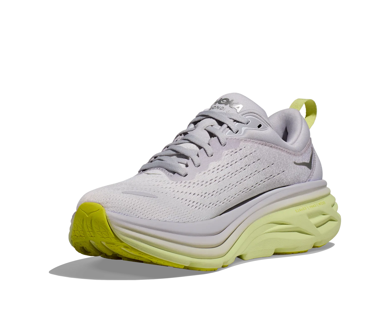 HOKA Women's Bondi 8 NIMBUS CLOUD / LUMINARY GREEN