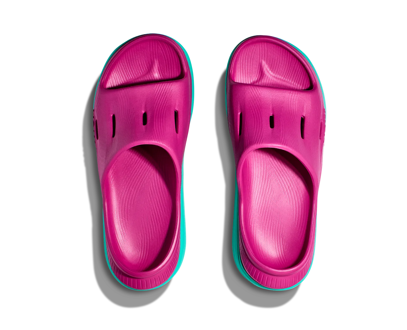 Hoka Kid's ORA RECOVERY SLIDE 3 FUCHSIA / ELECTRIC AQUA