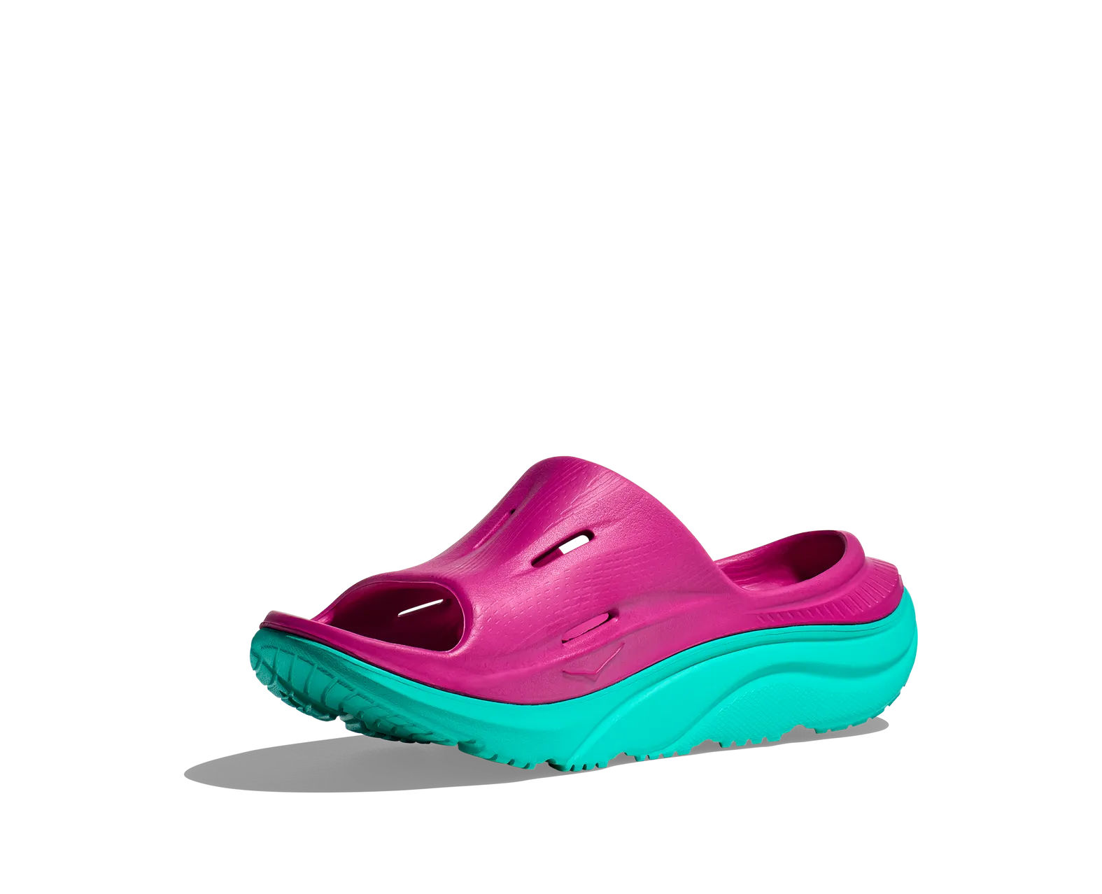 Hoka Kid's ORA RECOVERY SLIDE 3 FUCHSIA / ELECTRIC AQUA