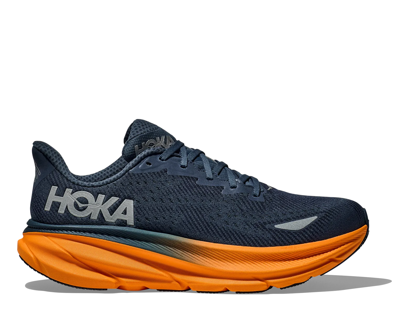Hoka Men's CLIFTON 9 GTX STORMY SKIES / ORANGE ZEST