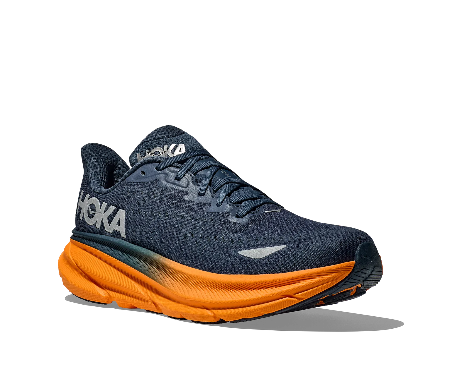 HOKA Men's Clifton 9 GTX STORMY SKIES / ORANGE ZEST