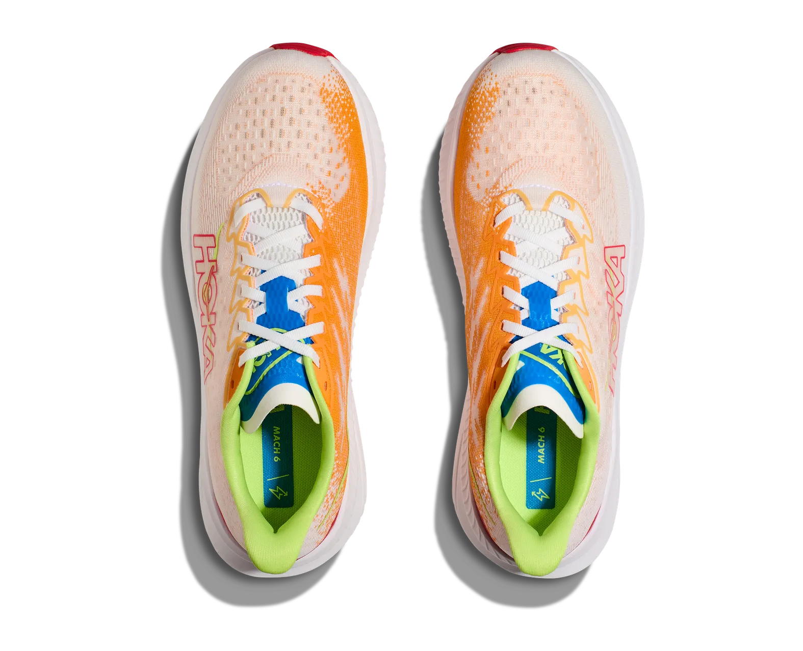 magma ICE Venus ランプ　白×蛍光イエロー×蛍光ピンク Hoka Men's MACH 6 WHITE / SOLAR FLARE