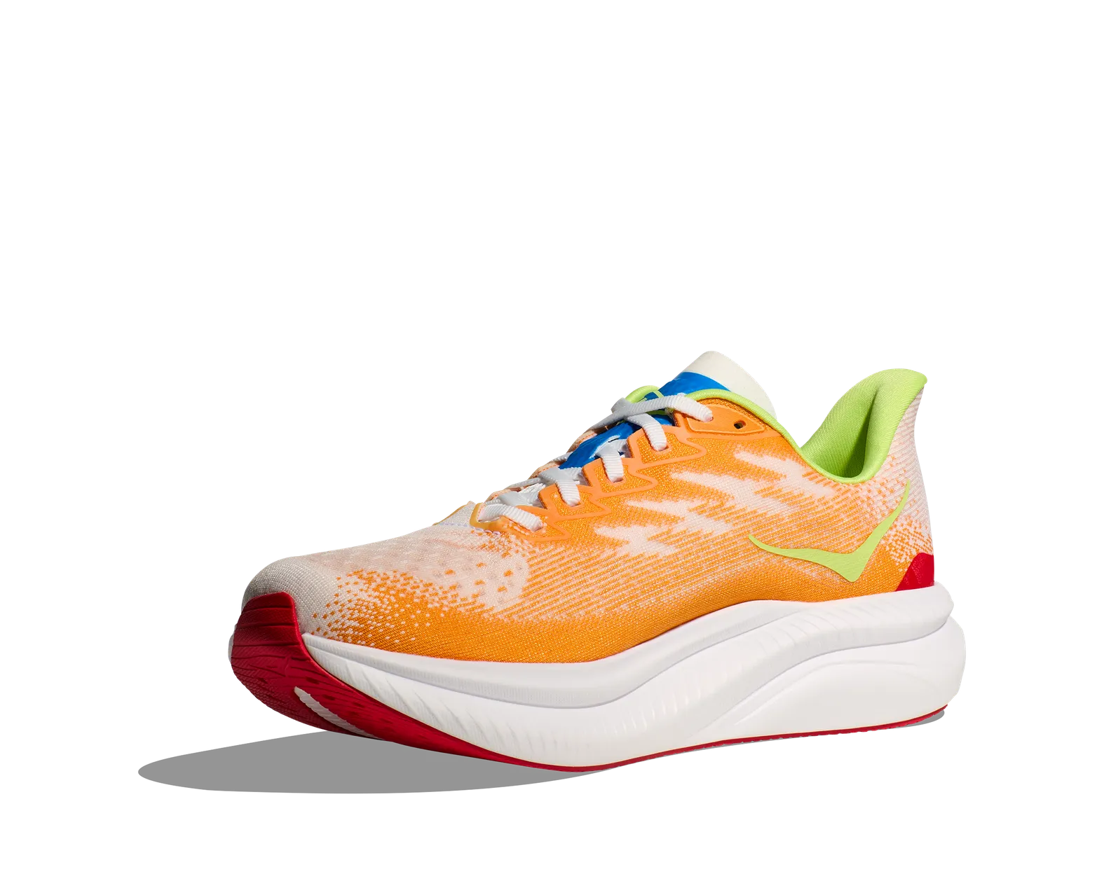 Hoka Men's MACH 6 WHITE / SOLAR FLARE