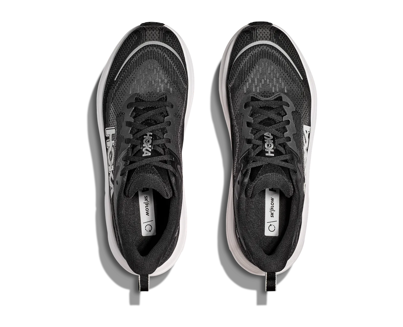 NEW HOKA men\'s skyflow wide running shoes in black/white HOKA Men main image 2