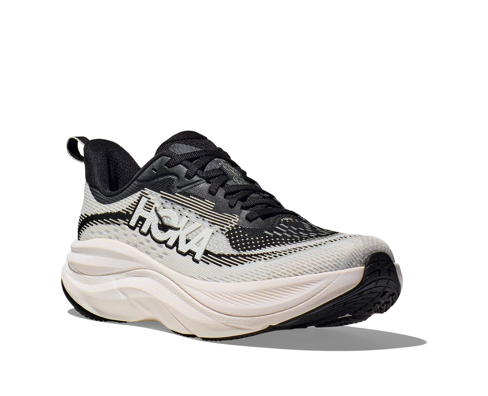 HOKA Women's Skyflow Wide BLACK/WHITE