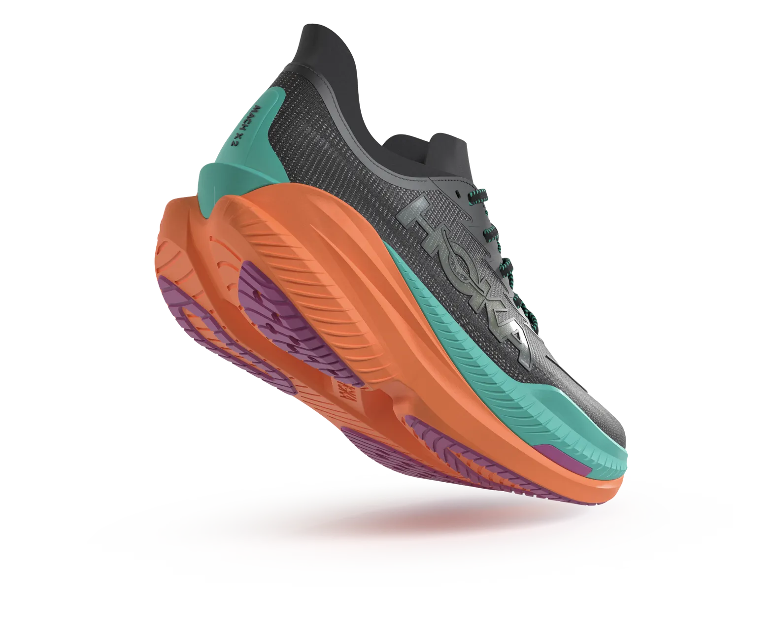 HOKA Men's MACH X 2 Black/Electric Aqua