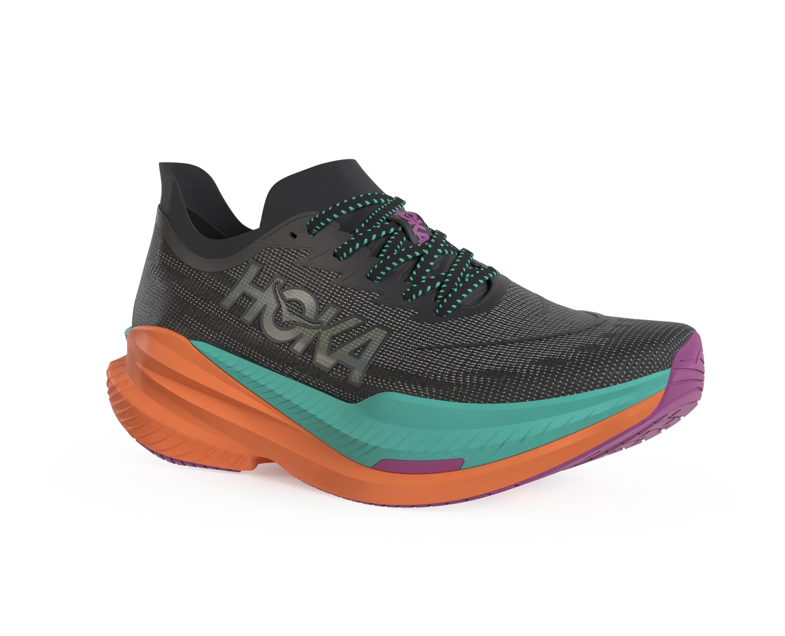 HOKA Men's MACH X 2 Black/Electric Aqua