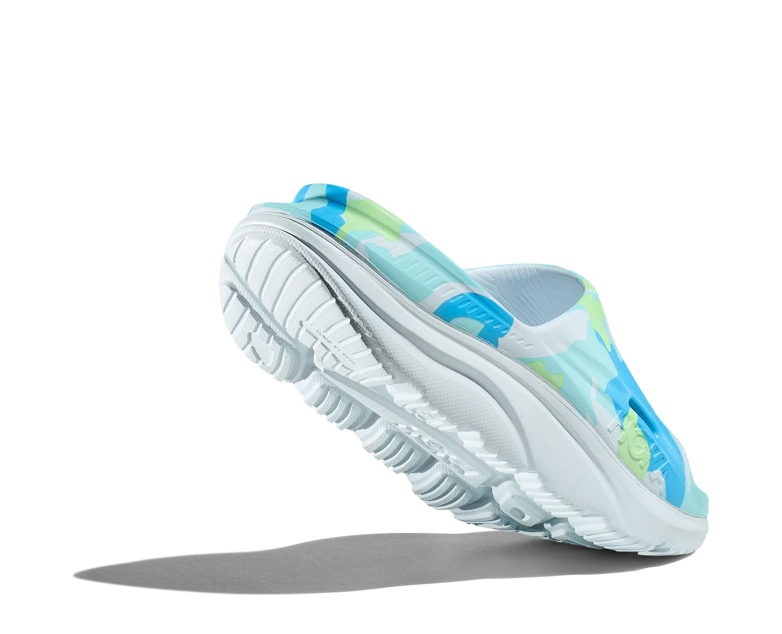 HOKA Men\'s U Ora Recovery Slide Sandals White Camo Blue Green NWT sz 14 Hoka U ORA SLIDE 3 CAMO BARLEY / SEEDLING main image 3