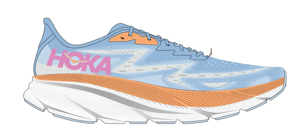 Hoka Women's Clifton 9 Wide Airy Blue/Ice Water