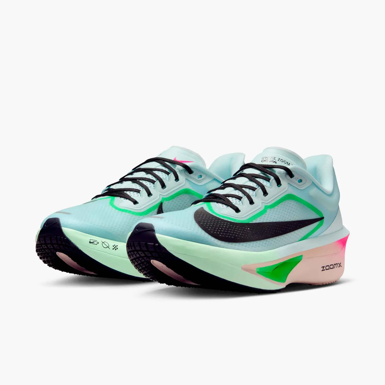 Nike Women's Zoom Fly 6 GLACIER ICE/BLACK-HYPER PINK-GREEN SHOCK