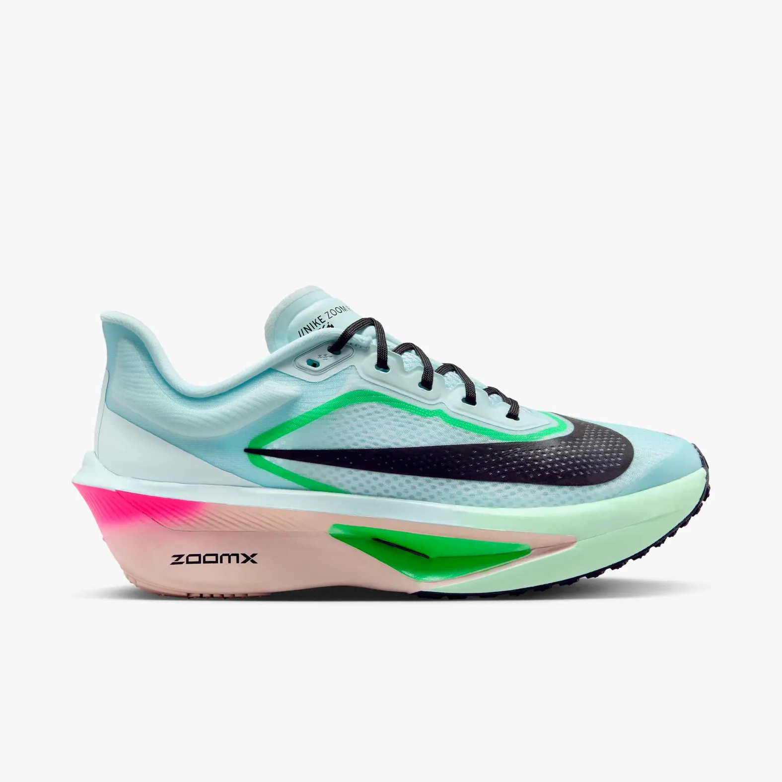 Nike Women's Zoom Fly 6 GLACIER ICE/BLACK-HYPER PINK-GREEN SHOCK