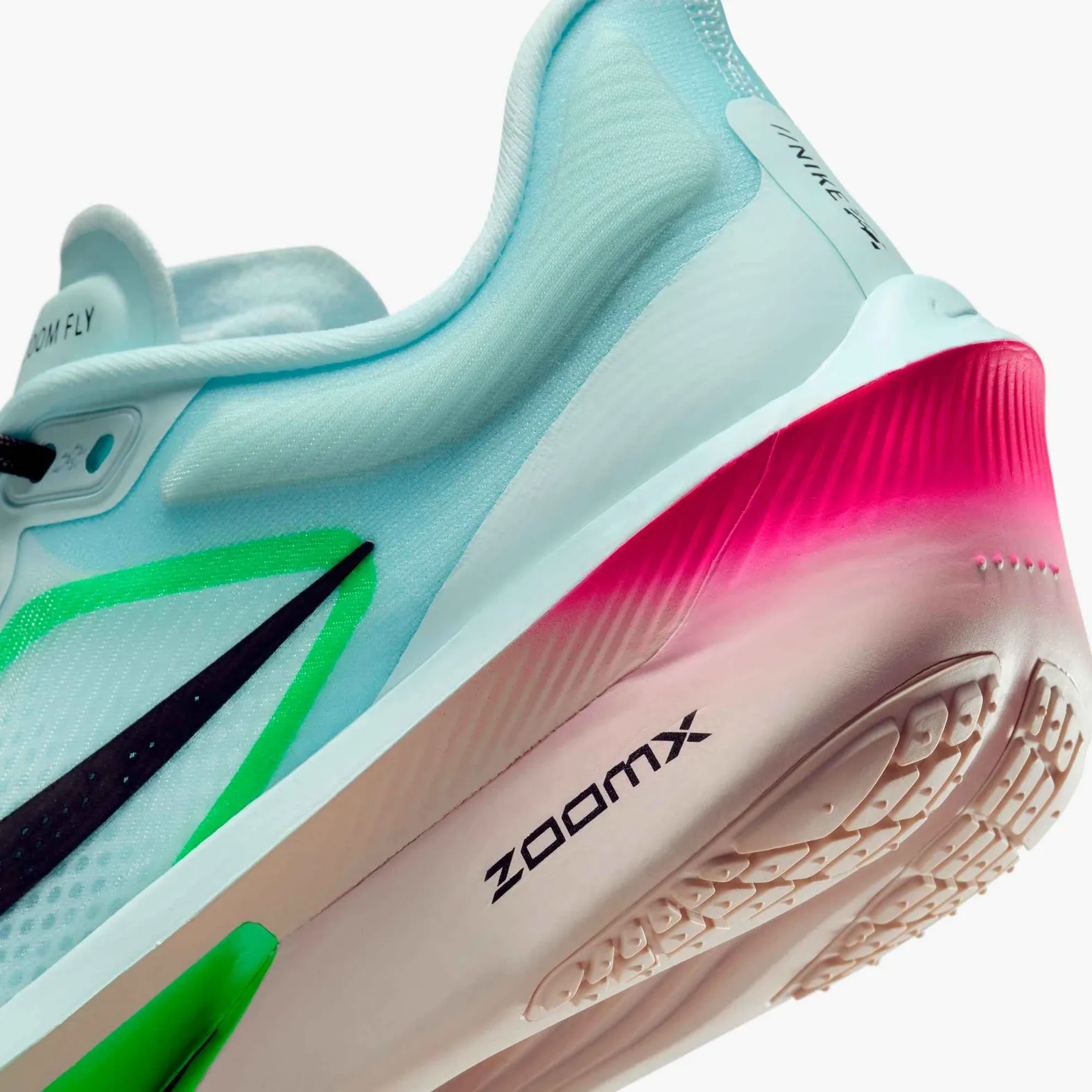 Nike Women's Zoom Fly 6 GLACIER ICE/BLACK-HYPER PINK-GREEN SHOCK