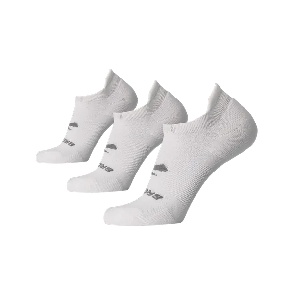 Brooks Run-In No Show 3-Pac WHITE