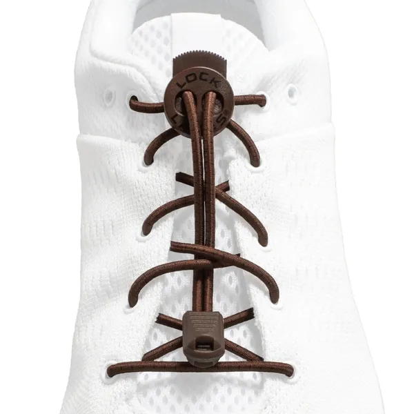 LOCK LACES Original No Tie Shoelaces BROWN