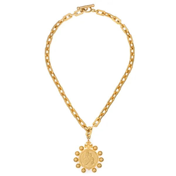 FRENCH KANDE Honfleur Chain W/ Crowning Mary Medallion Gold