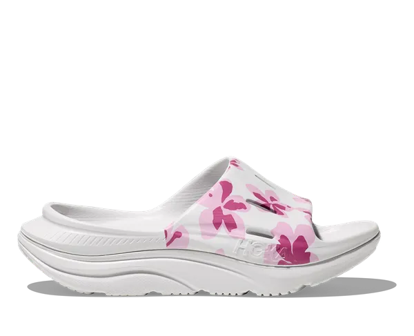 Hoka All Gender Vibrant Bloom Ora Slide 3 NIMBUS CLOUD / PINK TWILIGHT