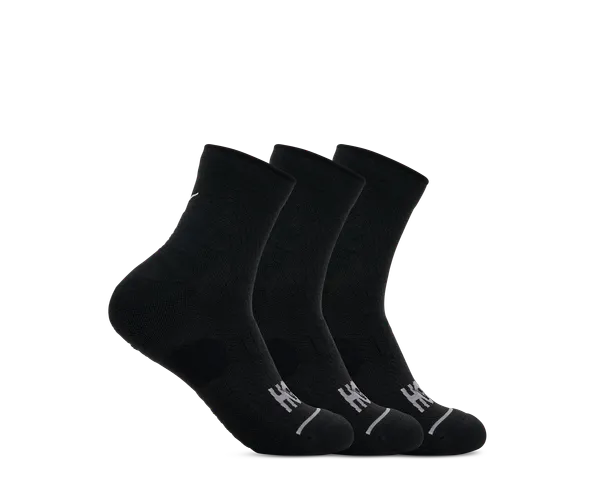 Hoka All Gender QUARTER RUN SOCK 3-PACK BLACK / BLACK / BLACK