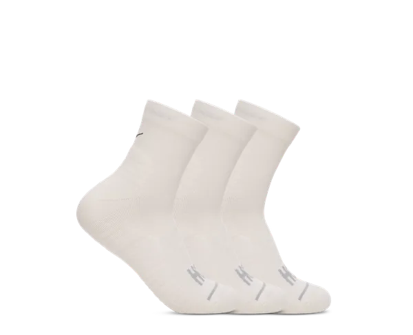 Hoka All Gender QUARTER RUN SOCK 3-PACK WHITE / WHITE / WHITE