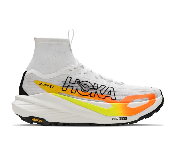 Hoka Women's TECTON X 4 FROST / NEON TANGERINE