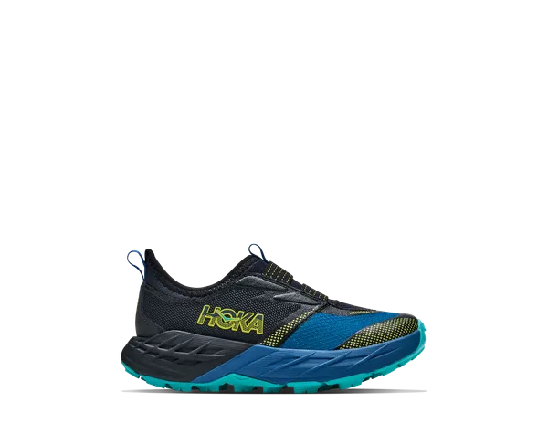 Hoka Little Kid's SPEEDGOAT 7 BLACK / NIGHT GLOW BLUE