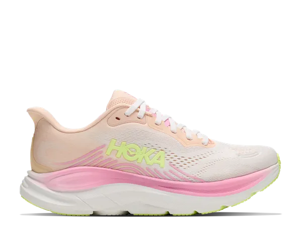 Hoka Women's CLIFTON 11 WIDE TANGERINE GLOW / WHITE