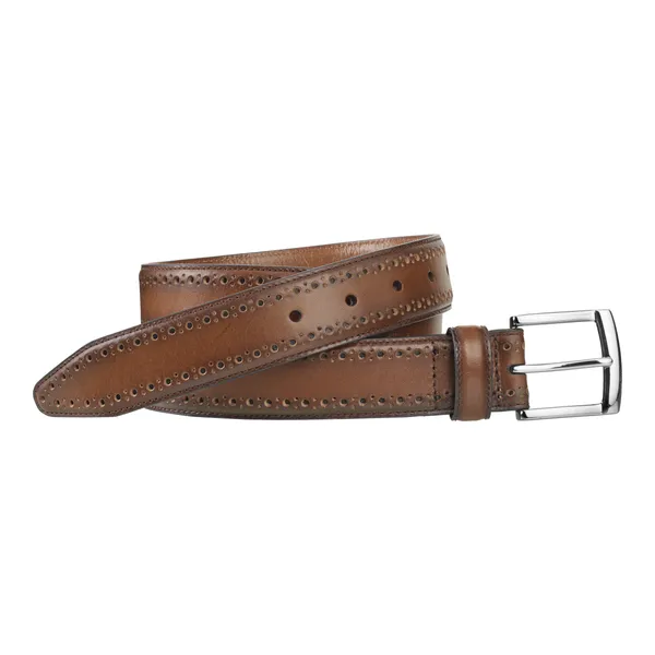 Johnston & Murphy Perfed-Edge Belt Tan