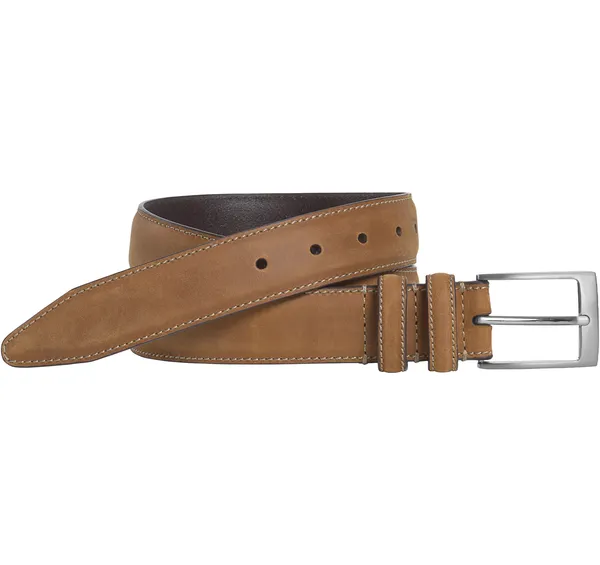 Johnston & Murphy Distressed Casual Belt Brown